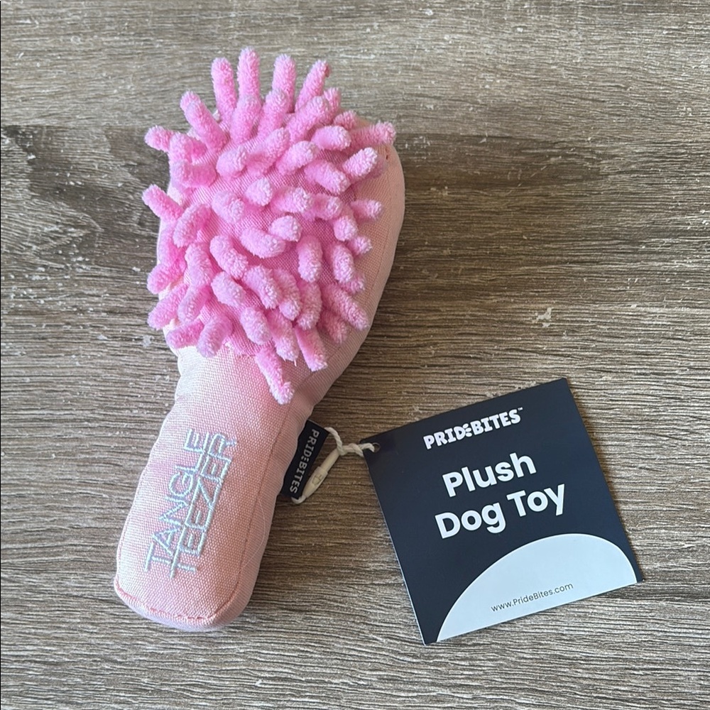 Tangle Teezer Pink Plush Dog Toy